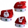 Freessom Lot de 3pcs Bonnet Père Noël Enfant Chapeau de Noël Doux Peluche avec Pompon Christmas Déguisement Motif Bonhomme de