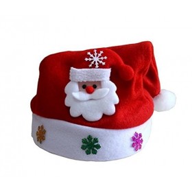 Freessom Lot de 3pcs Bonnet Père Noël Enfant Chapeau de Noël Doux Peluche avec Pompon Christmas Déguisement Motif Bonhomme de