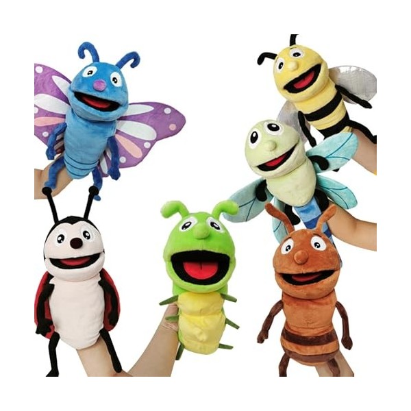 Marionnettes à Main Animaux en Peluche | 1/6 marionnettes à Main en Peluche pour Enfant | Marionnette en Peluche Mignonne ave