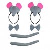 TOYANDONA Lot de 2 costumes de souris pour enfant - En peluche - Rat, bandeau, queue de bowtie - Pour carnaval, festival, ann