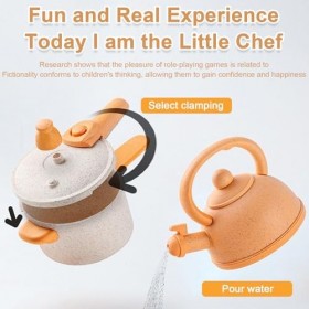 FGen Accessoire Cuisine Enfant, Ustensiles de Cuisine Jouets, Kits de Ustensiles de Cuisine, Jouet Cuisine Enfant avec Casser