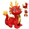 Dragons en Peluche 3D 2024 Dragon de Nouvel an Chinois 11,8 Pouces de Hauteur Zodiaque Dragon en Peluche Jouet Rouge Dragon d