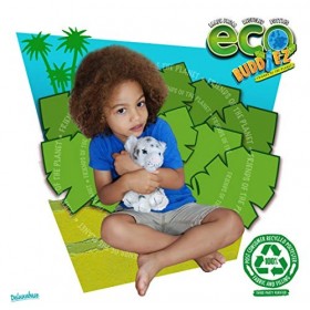 EcoBuddiez - Tigre Blanc de Deluxebase. Peluche Douce Moyenne de 20cm Faite de Bouteilles en Plastique Recyclées. Cadeau Cali