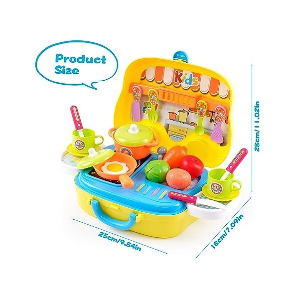 Jouet de Cuisine pour Enfants, Accessoires de Cuisine pour Enfants, Set de Jouets de Cuisine, Jeu de rôle dustensiles de Cui