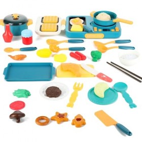 Ensemble daccessoires de cuisine de jeu, 42 pièces, jouets de cuisine pour faire semblant de nourriture avec table de cuisso