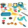 Ensemble daccessoires de cuisine de jeu, 42 pièces, jouets de cuisine pour faire semblant de nourriture avec table de cuisso