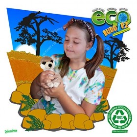 EcoBuddiez - Suricate de Deluxebase. Peluche Douce Moyenne de 22cm Faite de Bouteilles en Plastique Recyclées. Cadeau Calin é