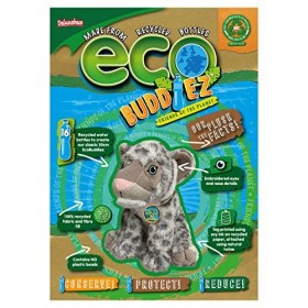 EcoBuddiez - Léopard des Neiges de Deluxebase. Peluche Douce Moyenne de 20cm Faite de Bouteilles en Plastique Recyclées. Cade