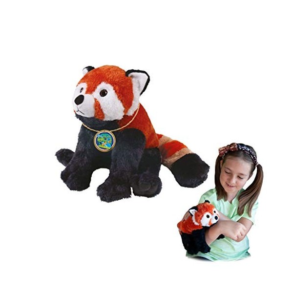 EcoBuddiez - Panda Roux de Deluxebase. Peluche Douce Moyenne de 20cm Faite de Bouteilles en Plastique Recyclées. Cadeau Calin