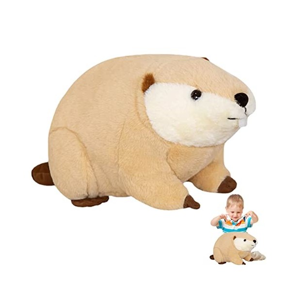 LOVOICE Ragondin farci | Adorable Coussin câlin en Peluche Nutria,Nutria Fourrure Jouet Mignon Câlin Poupée en Peluche Résili