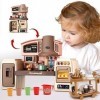 deAO Mini Cuisine pour Enfant,Kits De Cuisine À Jouer,Semblant Jouer Jouet Cuisine avec Son Et Lumière,Nourriture Jouet,Jeu d