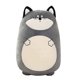 BYNYXI Oreiller en Peluche Husky, 45cm Mignon Husky étreignant Oreiller Cochon Pingouin Animal en Peluche Kawaii Animal Jeter