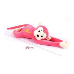 KiLoom Long Bras Singe Peluche Jouet Anti Collision Rose Banane Rideau Sangle Singe Poupée 45cm 1