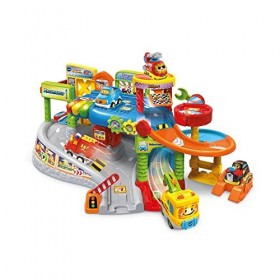 VTech - Tut Tut Bolides, Mon Premier Garage Interactif avec Camion Éthan Pro de la Dépanne, Garage Voitures Enfant, 9 Zones M