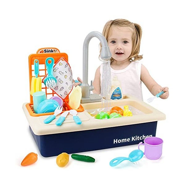 Mini Tudou Jouets dévier pour Enfants,Jouet de Cuisine Lave-Vaisselle électroniqu,Jeu de rôle Ensemble de Jouets de Cuisine,