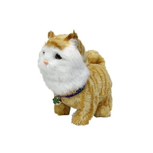 JAWSEU Peluche Chat Interactif, Jouet Électronique en Peluche pour Chat avec Marche, Hochement de Tête, Remuement de Queu Rob