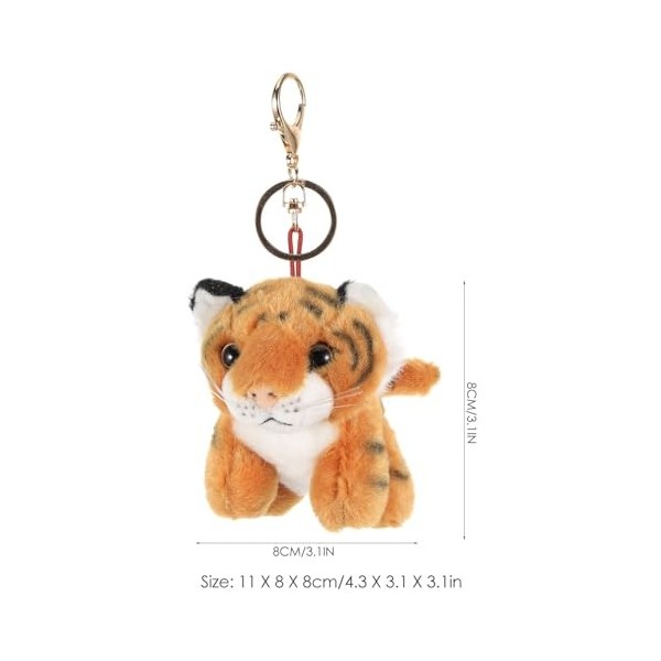 Abaodam Tigre En Peluche Porte-Clés Tigre En Peluche Animal Porte-Clés Suspendu Pendentif Doux Tigre Poupée Jouet Pour Sac À 