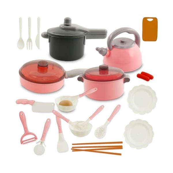 Accessoires de cuisine pour enfants - Accessoires de cuisine pour enfants - Set de casseroles pour jeux de rôle - Jouet de cu