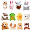 GEBETTER 12Pcs Mini Animaux en Peluche Jouet Décoration Porte-Clé Pendentif Cadeau Anniversaire Fête Enfant Noël Pâque pour G