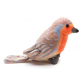 Uni-Toys - Rouge-gorge - 10 cm hauteur - oiseau en peluche - peluche, doudou