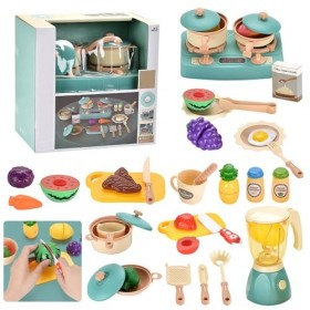 FENGQ 36pcs Ustensile Cuisine Enfant, Accessoire Cuisine Enfant, Dinette Enfant, Chef Jeu de rôle pour Garçons et Filles 3-8 