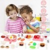 deAO Accessoires de Cuisine pour Enfants, Ensemble de Jeu de Cuisine avec Table de Cuisson à Induction et Casseroles à Soupe,