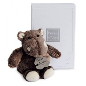 Histoire dOurs - Peluche Hippopotame - 14 cm - Marron - Idée Cadeau Enfant - Hippo - Dans la savane - HO1059