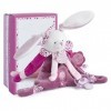 Doudou et Compagnie - Doudou Attache Tétine, Sucette - Lapin Cerise Rose - Boite Cadeau - 17 Cm - Idée Cadeau de Naissance Fi