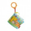 Fisher-Price Mon Petit Livre dActivités, textures et sons multiples, jouet bébé avec anneau pour laccrocher à la poussette,