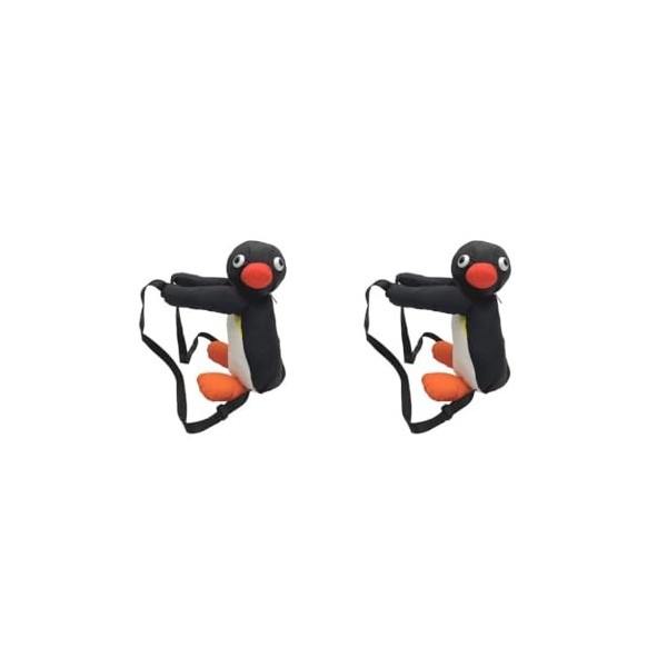 Paowsietiviity Sac à dos amusant en peluche pour téléphone - Jouet en peluche pour enfants - Pingouin, pingouin, 18 x 38 x 8c