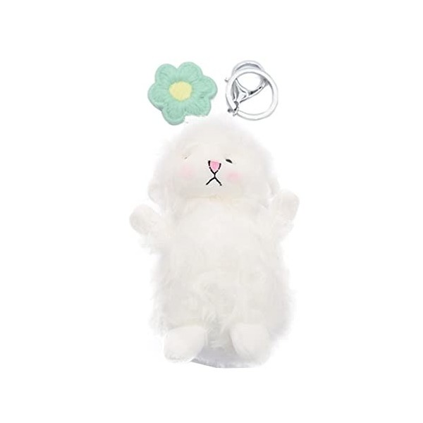 YEHJDSMD 1 porte-clés en forme de petit mouton en peluche avec pendentif en forme dagneau, cadeau de poupée, blanc, blanc