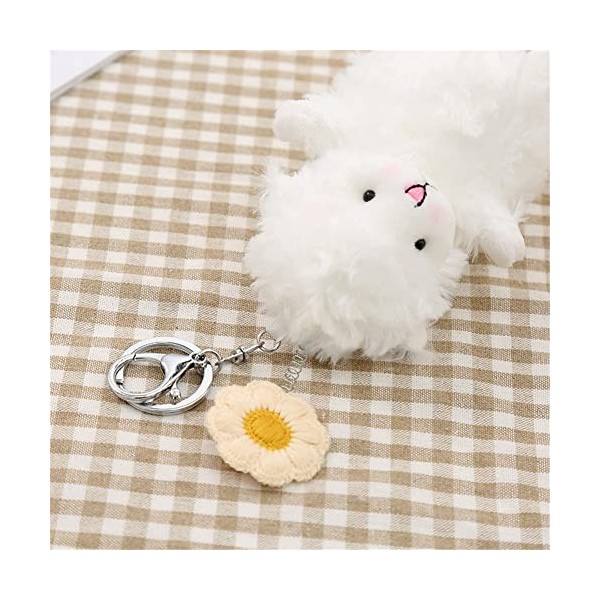 YEHJDSMD 1 porte-clés en forme de petit mouton en peluche avec pendentif en forme dagneau, cadeau de poupée, blanc, blanc