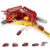 Rhybor Garage Voiture Enfants, Circuit Voiture de Parking pour, Enfants Voiture de 2 Ans Set 3 Mini Camion de Pompier avec La