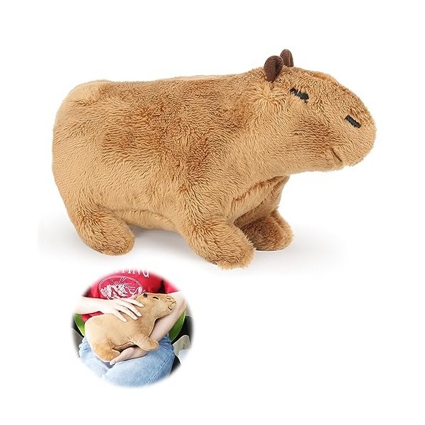 Cutogain Jouet en peluche Capybara de 30 cm, poupée mignonne en forme de cochon dInde, peluche réaliste, poupée mignonne en 
