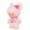 Sekiguchi 242443-Original Bebichhichi Fille Cerisier, en Peluche Rose, avec Bavoir et nattes avec Fleurs, Environ 15 cm, 2424