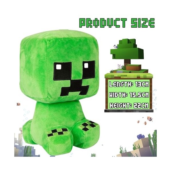 YISKY Mine-Craft Poupée en Peluche, 22 Cm Creeper Plushies, Mine-Craft Peluches des Personnages, Mine-Craft Creeper Poupées, 