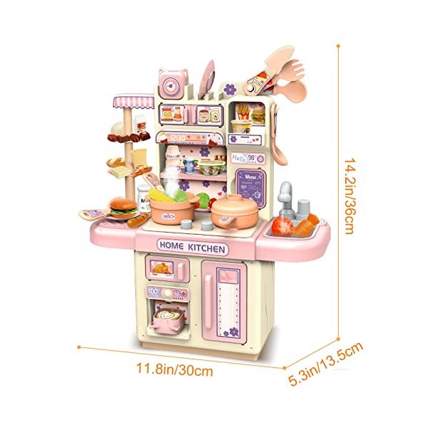 Cuisine De Jeu Pour Enfants - 3 Pièces (cuisinière Induction, évier, Robinet) Avec Lumière Et Sons - Jouet D'imitation En Plastique