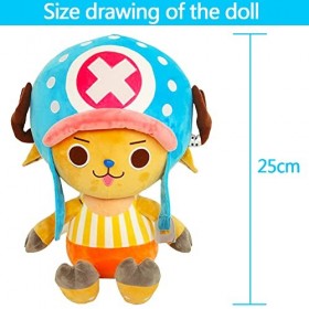 FYDZBSL One Piece Poupée en Peluche Chopper&nbsp;Peluche Jouet Tissu à Poils Ras et Rempli de Coton PP Animé Peluche Jouet Cadeau 