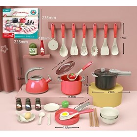 YOPOTIKA Accessoire Cuisine Enfant,32 pièces pour Enfants Jeu de rôle Toddler Cuisine Cooker Cooking Play Set,pour 3 4 5 Ans 