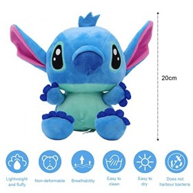 JunMallko Peluche Stitch, 20cm Lilo et Stitch Peluche, Poupée Peluche Stitch Douce Doudou, Doll Stitch Peluche de Jouet pour 