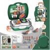 Cuisine Jouet pour Enfants Trolley Refermable en Chariot avec 20 Accessoires Jeu Casseroles Couverts Set Chef Jouet Cuisine a