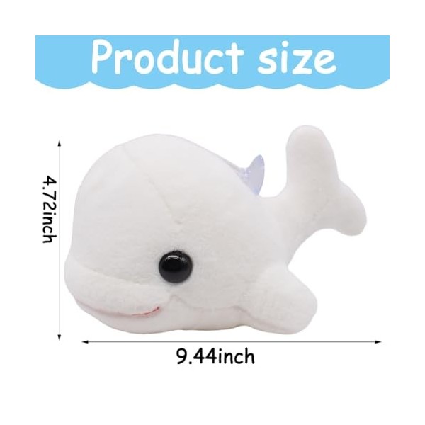 MiuxE Baleine Béluga, Animal en Peluche, Peluche Écologique, 20cm Mignon Super Doux en Peluche Baleine Farcie Réaliste, Cadea