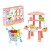 Play Kitchen Playset Pretend Food - 31 pièces - Jouets de cuisine roses pour tout-petits - Accessoires de jouets - Kit de jeu