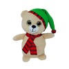 Doudou de Noël en peluche au choix - Élan, ours ou pingouin - 23 cm - Avec écharpe - Poupée délan de Noël - Renne - Cadeau -