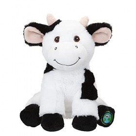 PMS VFM - Vache 30 cm respectueux de lenvironnement Peluche Super Douce en Peluche avec détails brodés fabriqué à partir de 
