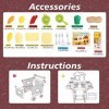 Play Kitchen Playset Pretend Food - 31 pièces - Jouets de cuisine roses pour tout-petits - Accessoires de jouets - Kit de jeu