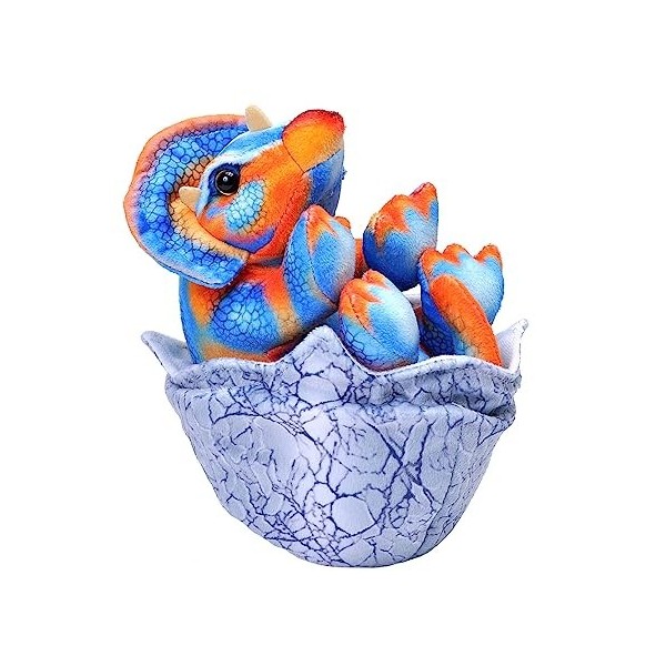 Wild Republic Dinosauria IV Baby Egg Tricératops, Idée Cadeau pour Enfants, Jouet en Peluche, Jouet Écologique, Peluche Dinos