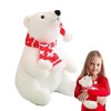 Joyivike Animal en Peluche Ours Polaire,Noël Ours Polaire | Ours Polaire Blanc en Peluche Mignon avec écharpe, Animal en Pelu