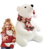 Joyivike Animal en Peluche Ours Polaire,Noël Ours Polaire | Ours Polaire Blanc en Peluche Mignon avec écharpe, Animal en Pelu