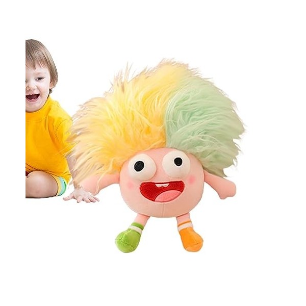 Onlynery Poupée avec des Cheveux, Chiffon pour bébés, Poupée en Peluche Dessin animé en Coton, Jouet à câliner avec Yeux Pop,